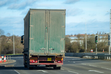 Wall Mural - HGV vehicle truck traveling on motorway in England UK