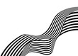 Abstract wavy ribbons from black lines on a white background. For interior decor, wall art, web design, advertising, textiles, printing, packaging. Trendy striped vector background.