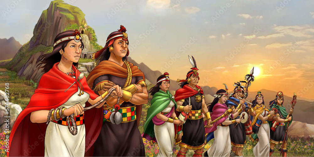 Mda Inca Ilustración de Stock Hermanos Ayar leyenda origen de los incas | Adobe ...