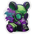 Mouse with gas mask - sticker cutout 1 