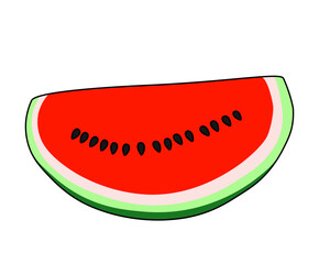 Wall Mural - continuous drawing of a watermelon with one line.