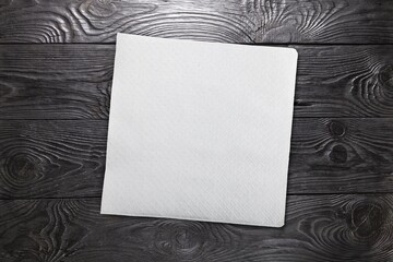 Poster - Vintage blank white paper piece on wooden desk