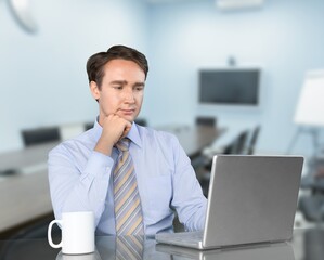 Poster - Smiling young business man employer in office