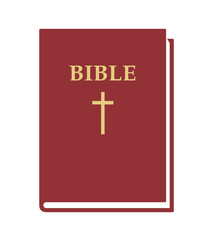 Wall Mural - Holy bible - closed book vector illustration isolated on white