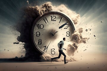 businessman running out of time, time is running out, concept of out of time, business, timemachine,