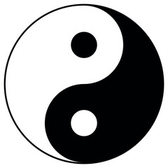 Wall Mural - yin yang - the yin and yang symbol, black and white vector illustration isolated on white