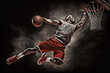 Basketball player making a dunk