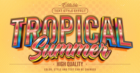 Poster - Editable text style effect - Tropical Summer text style theme.