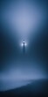 © Carl Schaad - Digital Illustration of a Foggy Lighthouse Landscape, Minimalist Style, Evocative, Concept Shot, Blue Tint, ade in part with Generative AI