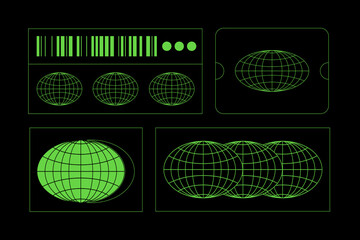Poster - Modern green radar screen background
