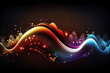 Wall Mural - colorful wave lights background made with generative ai