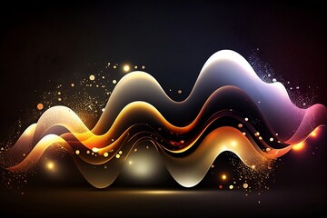 Wall Mural - colorful wave lights background made with generative ai