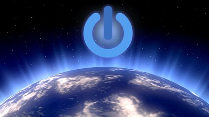 Wall Mural - earth hour concept. earth globe planet sphere