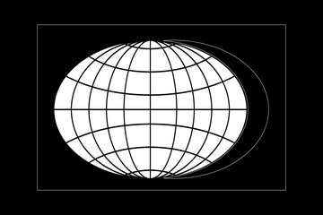 Poster - Globe symbol in retro futuristic elements