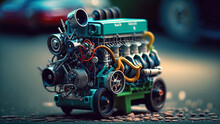 Post Apocalyptic Steampunk Retro DIY Futuristic Cars Vehicles Made Of Engine Parts Cables And Trash