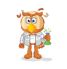 Canvas Print - owl scientist character. cartoon mascot vector