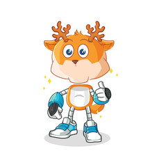 Poster - deer robot character. cartoon mascot vector