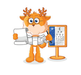 Poster - deer oculist cartoon. cartoon mascot vector