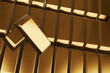 3D rendering of gold bars on gold stack