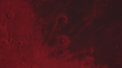 Wall Mural - Concept 1-U1 View of the realistic blood moon from space with asteroid impact craters.