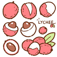 Wall Mural - lychee cartoon drawing set