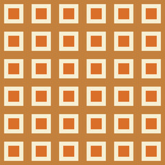 Poster - Retro aesthetic seamless pattern in style 60s, 70s. Mid century background with geometric squares. Trendy vector print. 