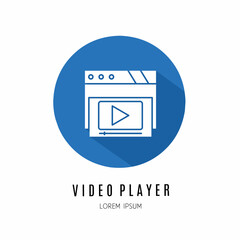 Poster - Video player logo. Illustration of video player in flat. Stock vector.