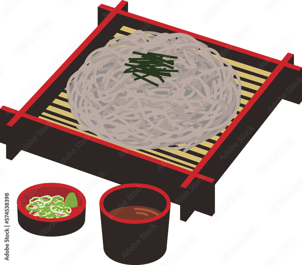ざるそばのイラスト Stock Vector | Adobe Stock