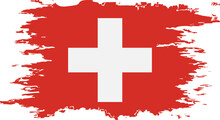 Switzerland Flag Grunge Brush Color Image Vector