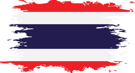 Wall Mural - Thailand flag grunge brush color image vector
