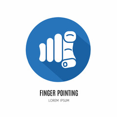Leinwandbilder - Finger pointing  logo. Illustration of finger pointing in flat. Stock vector.