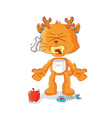 Sticker - fawn burp mascot. cartoon vector