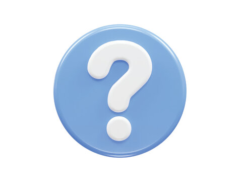 Question icon 3d rendering vector illustration transparent element