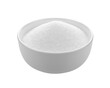 White sugar in white bowl on transparent png