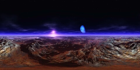 Wall Mural - alien landscape. HDRI . equidistant projection. Spherical panorama. panorama 360. environment map,
