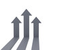 © photobuay - arrows rising on the wall, growth chart or graph investment - booming economic growth breaking record