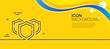 © blankstock - Shields line icon. Abstract yellow background. Privacy secure sign. Safe defense symbol. Minimal shields line icon. Wave banner concept. Vector