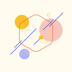 Poster - Trendy abstract art geometric background with flat, minimalistic style. Vector poster