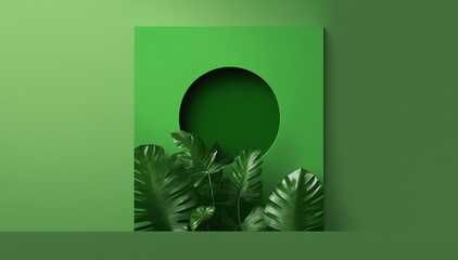 green abstract with plants