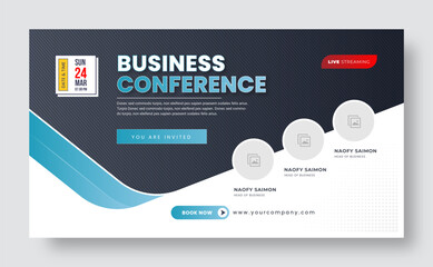 business webinar invitation design. webinar and business conference social media banner template. on