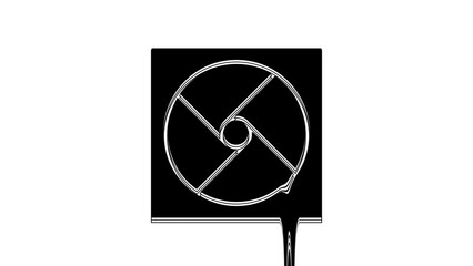 Poster - Black Ventilation icon isolated on white background. 4K Video motion graphic animation