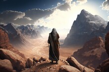 Moses On Mount Sinai. Generative AI.