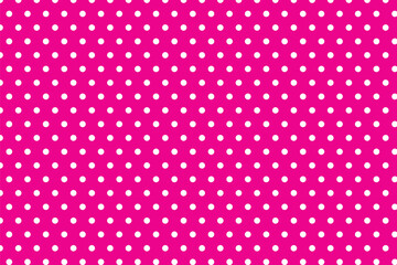 Poster - pink background white polka dots pattern design, suitable for dresses, paper, tablecloths, shirts.
