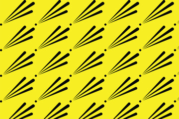 Aufkleber - abstract yellow background black seamless pattern.
