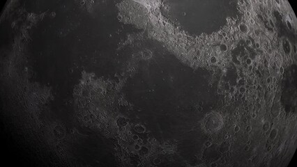 Wall Mural - Concept 4-U1 View of the realistic waning crescent moon from space with asteroid impact craters.