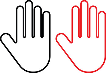 Poster - Hand icon set. hand stop vector icon . stop icon set
