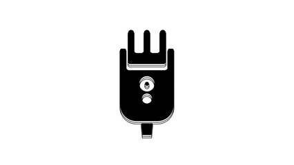 Sticker - Black Electrical hair clipper or shaver icon isolated on white background. Barbershop symbol. 4K Video motion graphic animation