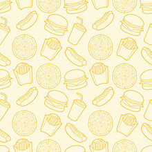Fast Food Design Vector Seamless Pattern
