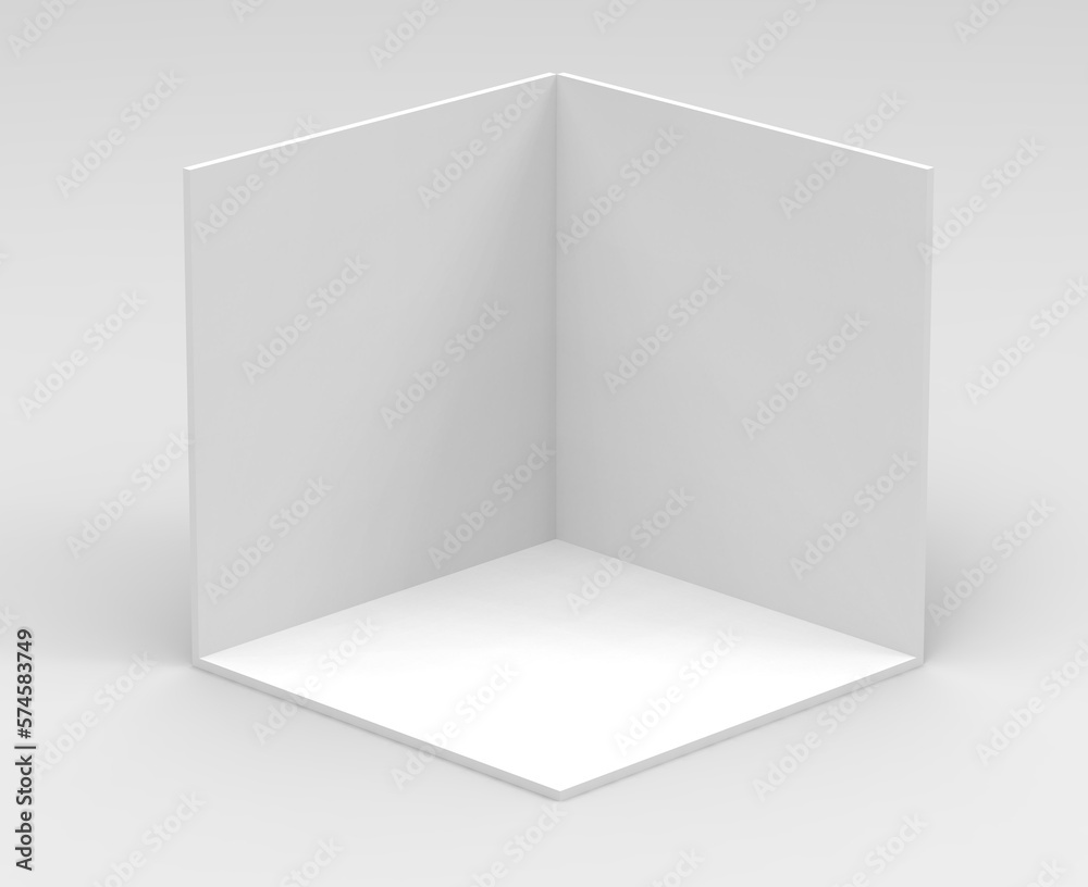 3d white room isometric walls Pedestal Backdrops plinth isometric, room ...