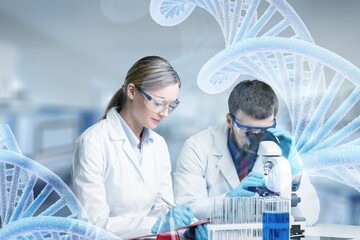 Wall Mural - serious medical scientist do research in laboratory